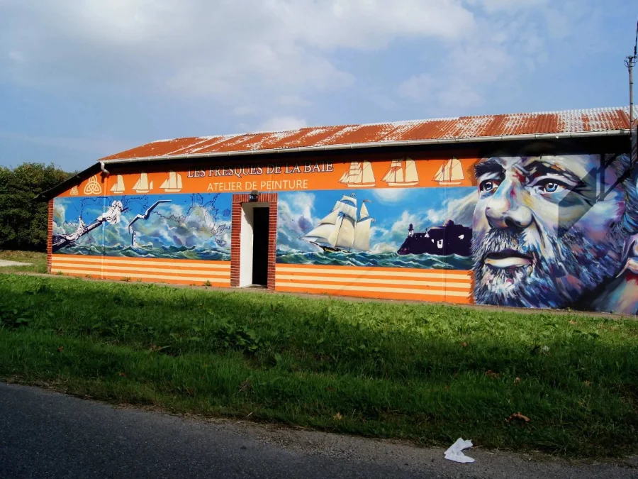 Fresque murale à Morlaix, L'atelier (portrait de Tabarly)